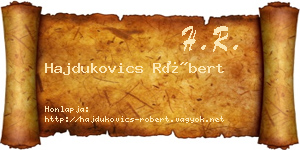Hajdukovics Róbert névjegykártya